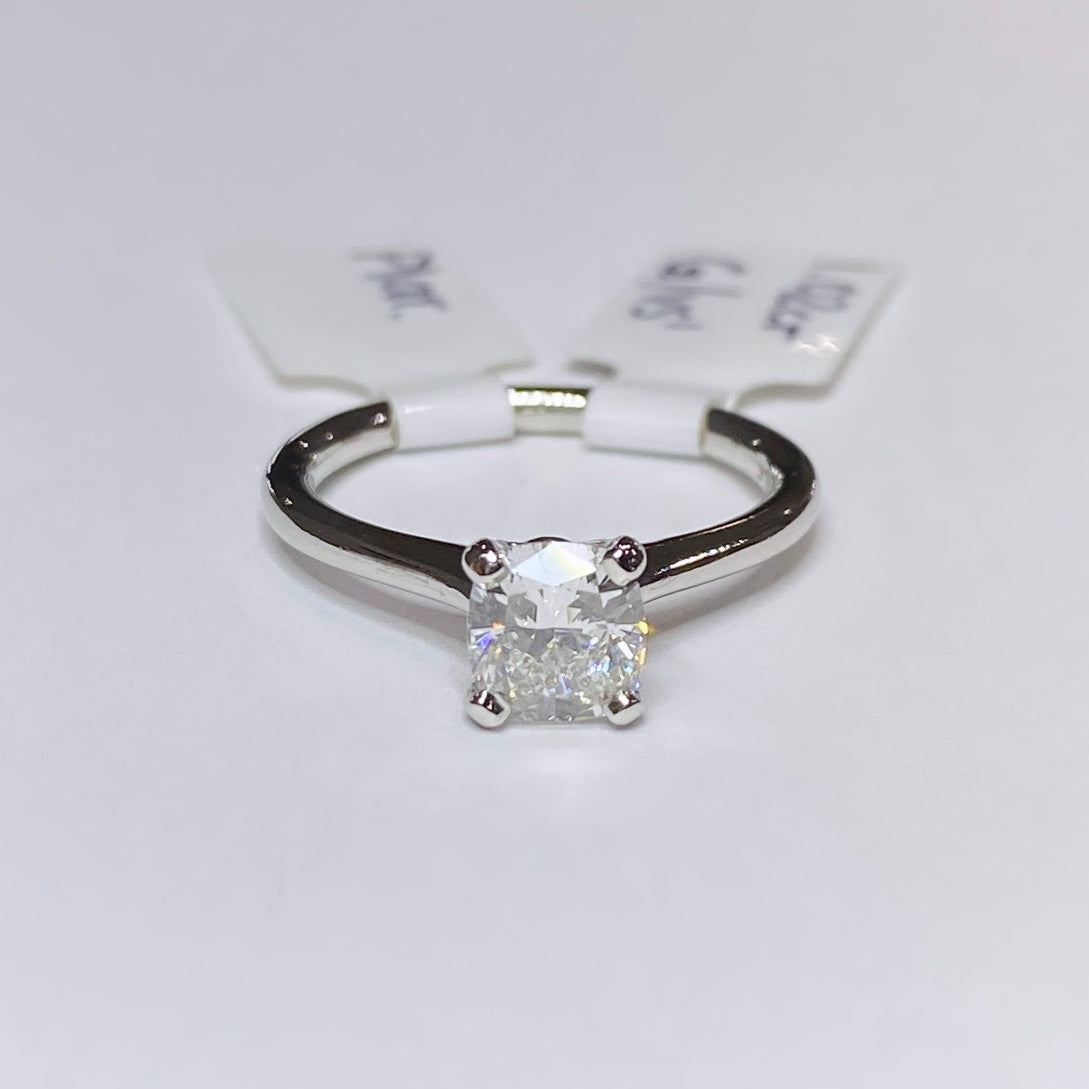 1.02ct Cushion Cut G.I.A Certified Platinum Solitaire