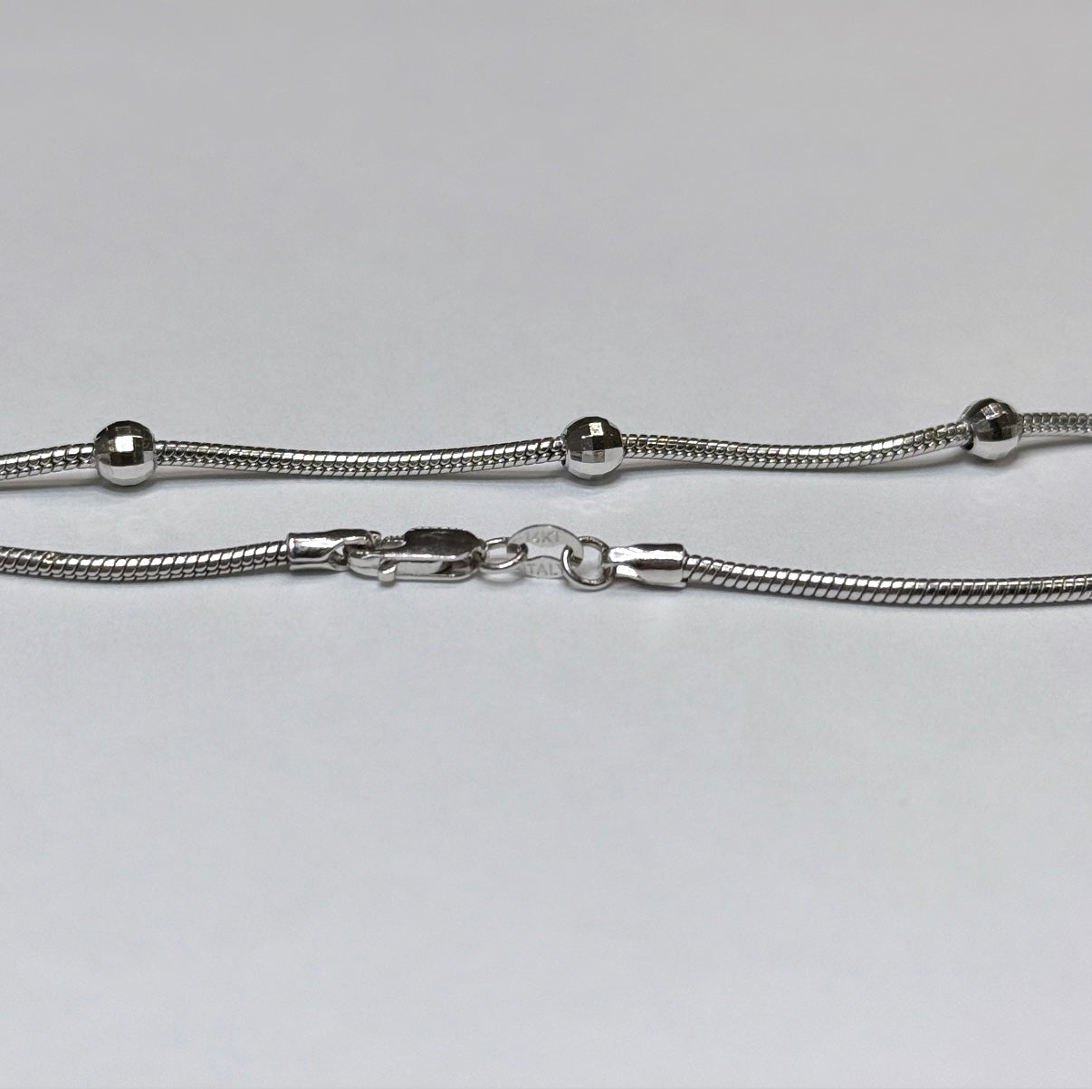 14k Snake Chain & Stationary Beads