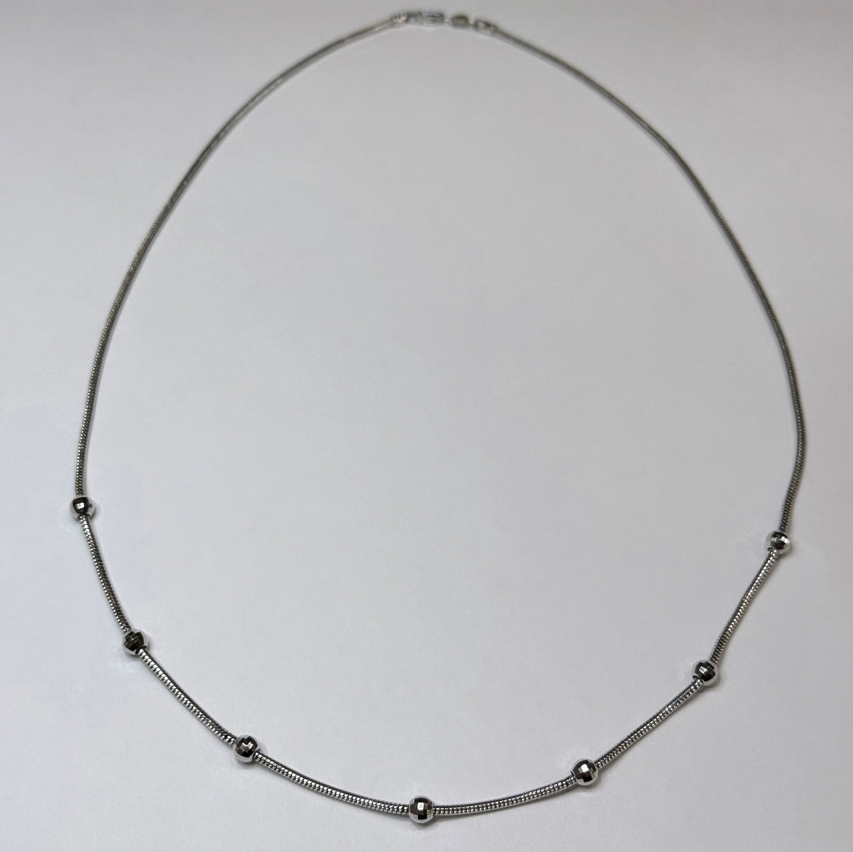 14k Snake Chain & Stationary Beads