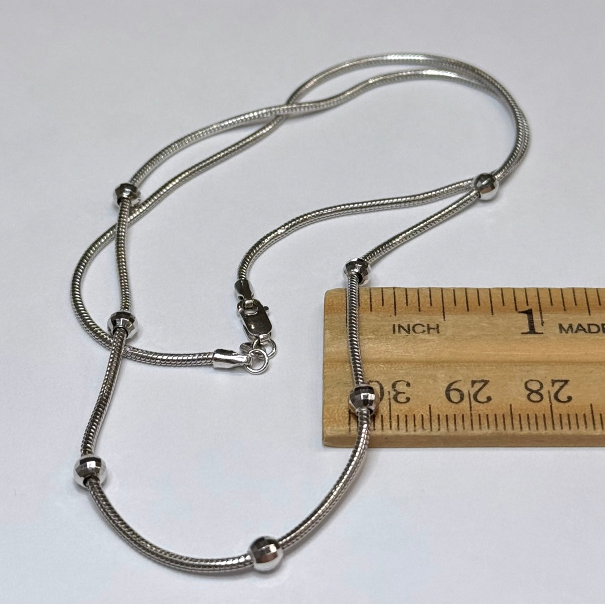 14k Snake Chain & Stationary Beads