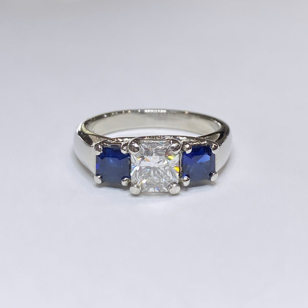 1ct Lucida Cut Three Stone Platinum Ring