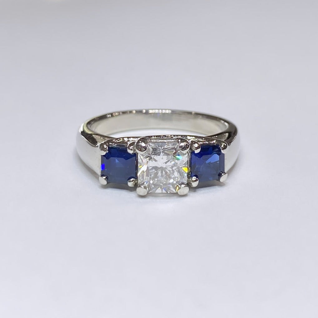 1ct Lucida Cut Three Stone Platinum Ring