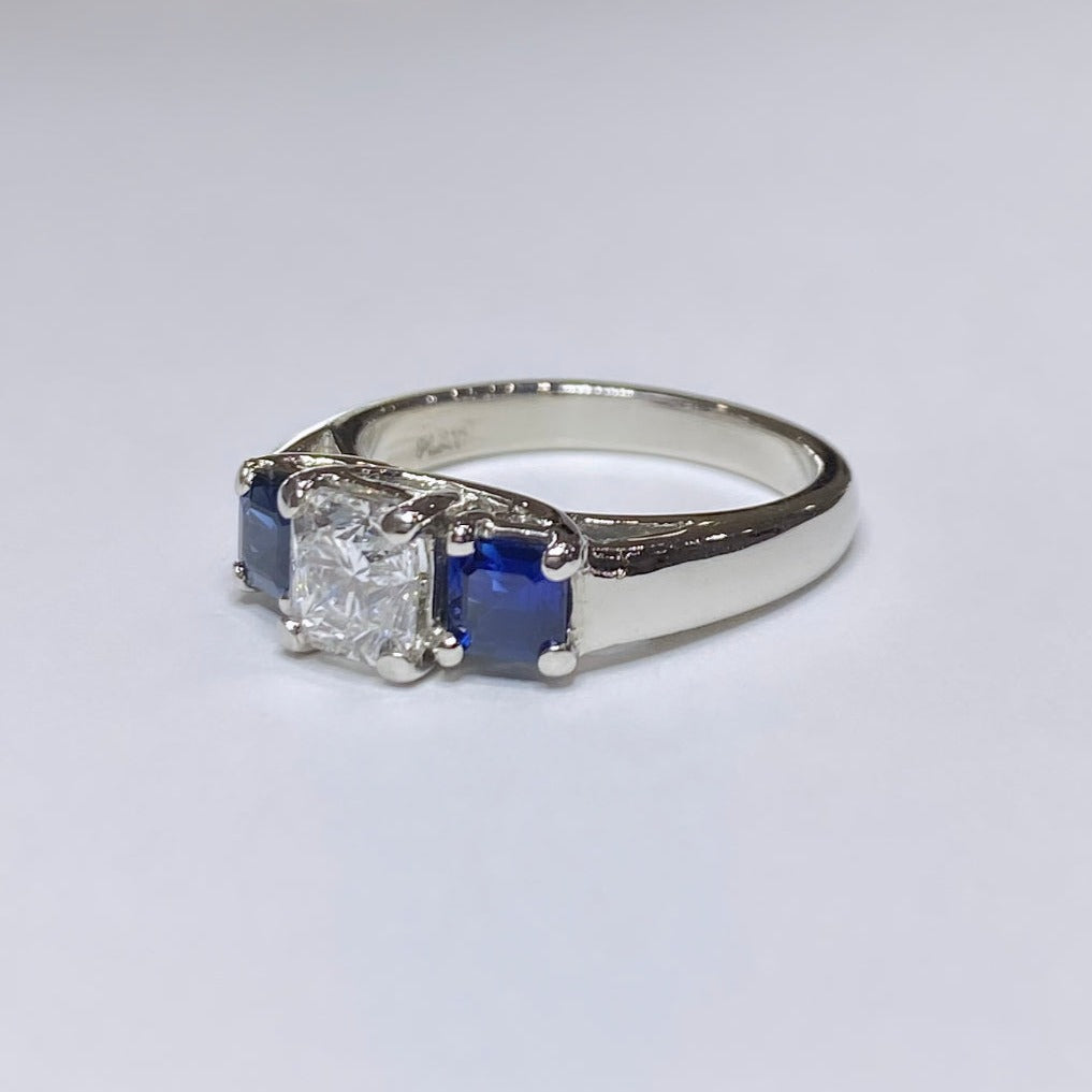 1ct Lucida Cut Three Stone Platinum Ring