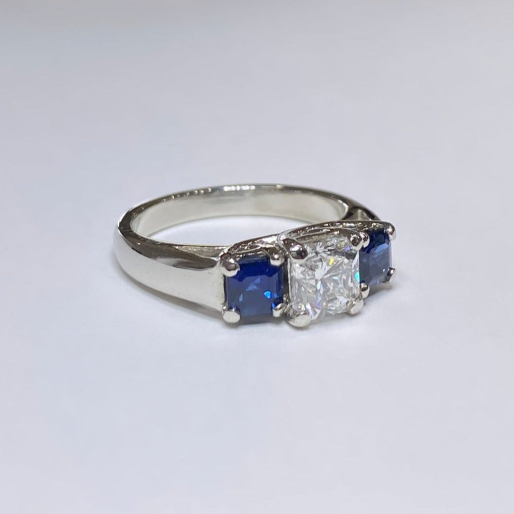 1ct Lucida Cut Three Stone Platinum Ring