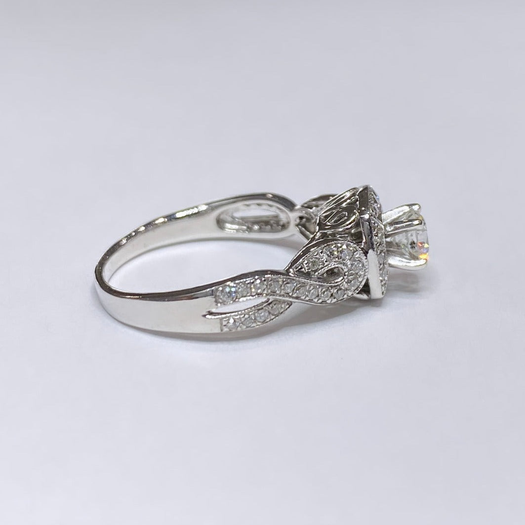 5/8ctw Diamond Halo 14k Engagement Ring