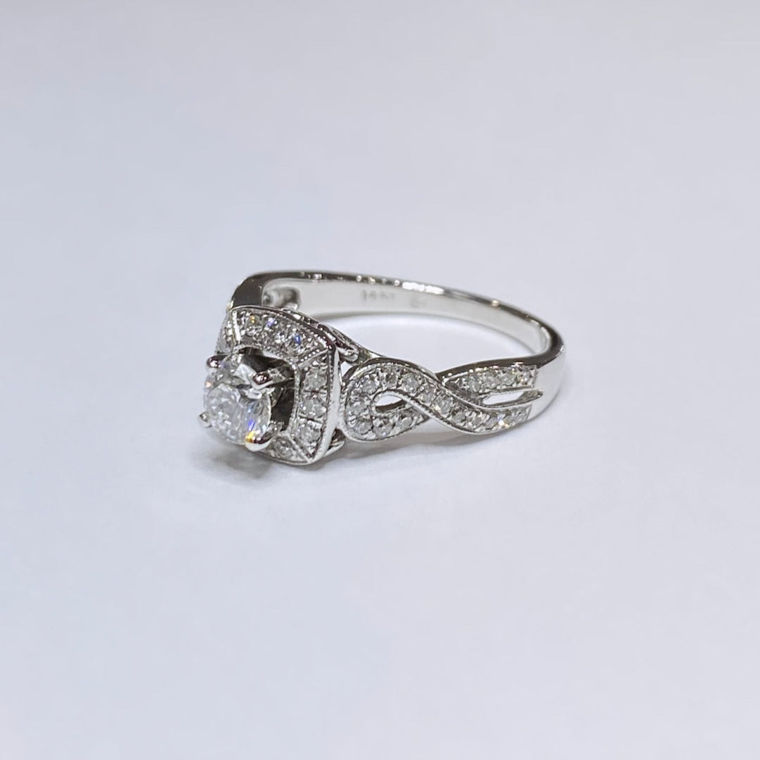 5/8ctw Diamond Halo 14k Engagement Ring