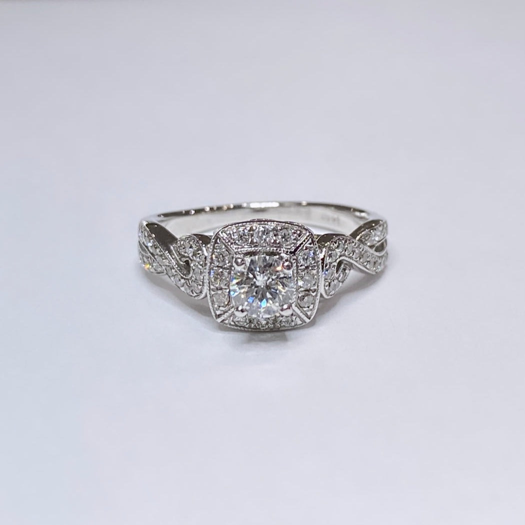 5/8ctw Diamond Halo 14k Engagement Ring