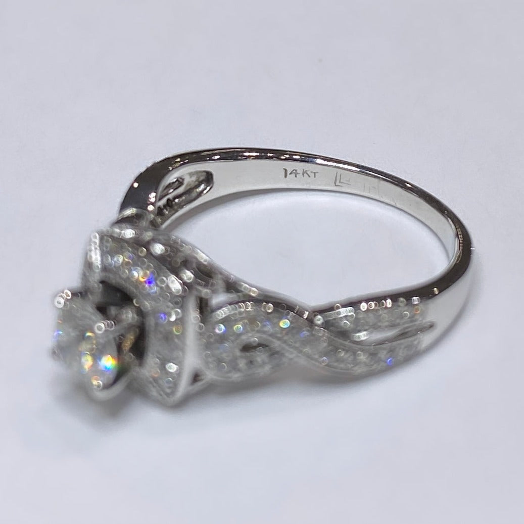 5/8ctw Diamond Halo 14k Engagement Ring
