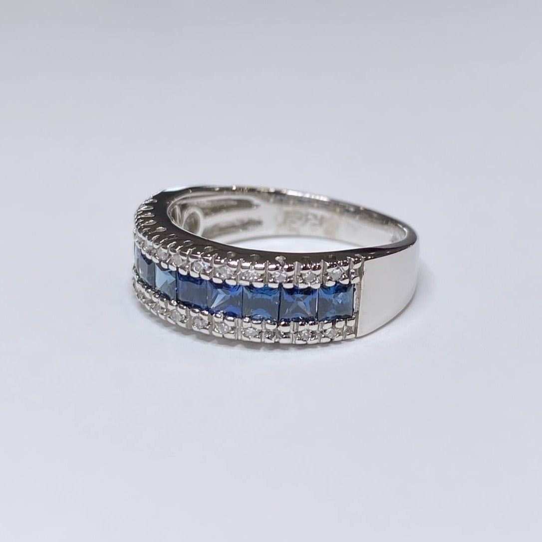 EFFY diamond & sapphire band 14k