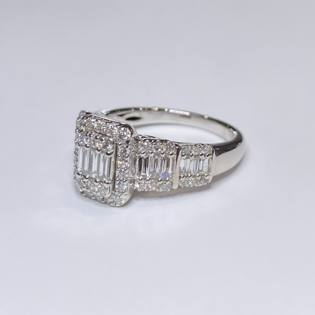1ctw Diamond Frame Baguette Ring