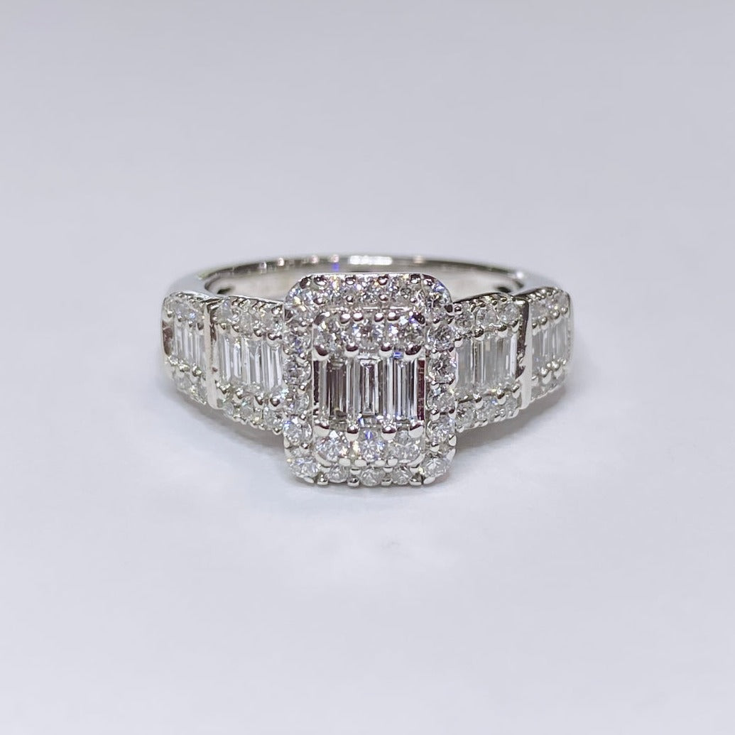 1ctw Diamond Frame Baguette Ring