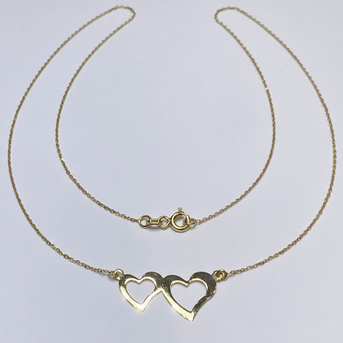 18k Double Heart Necklace