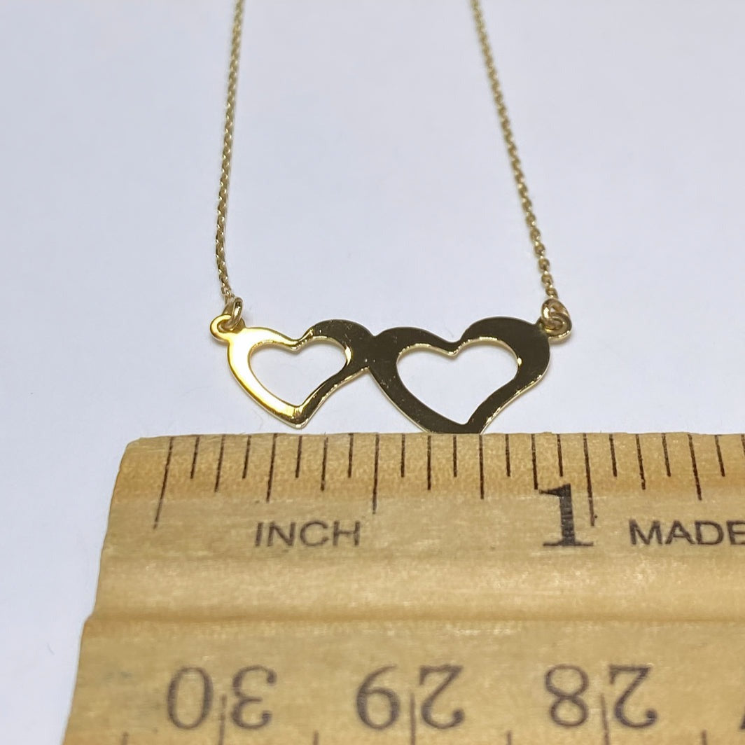 18k Double Heart Necklace