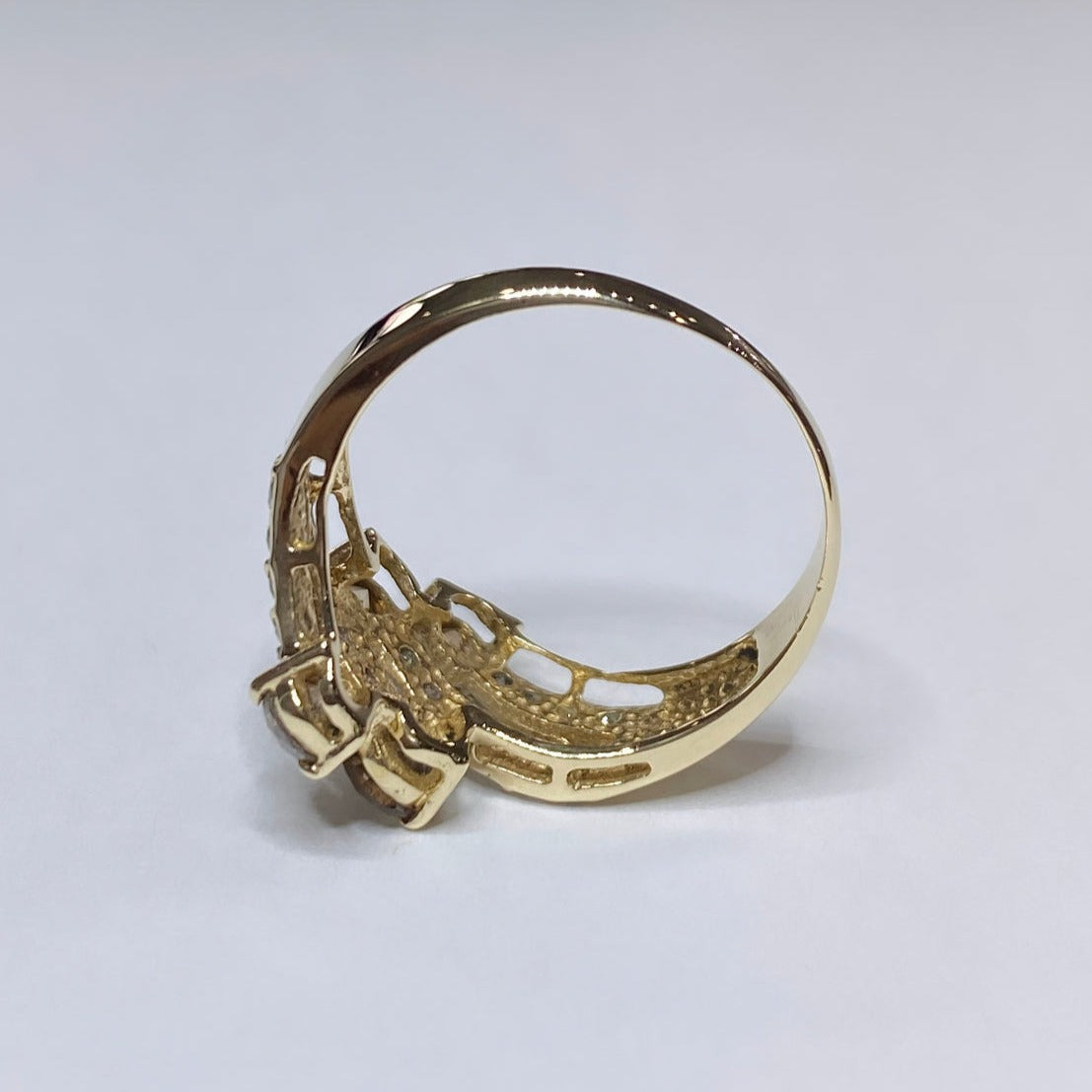 14k Chocolate Diamond Four Row Ring