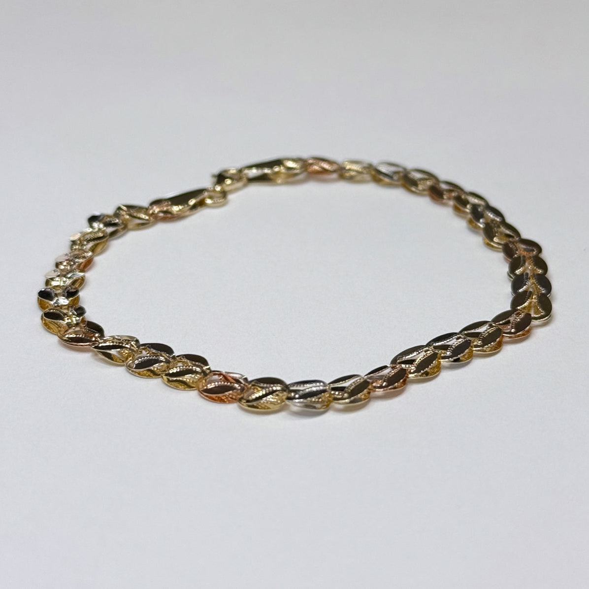 14k Tri-color Mirrored Bracelet