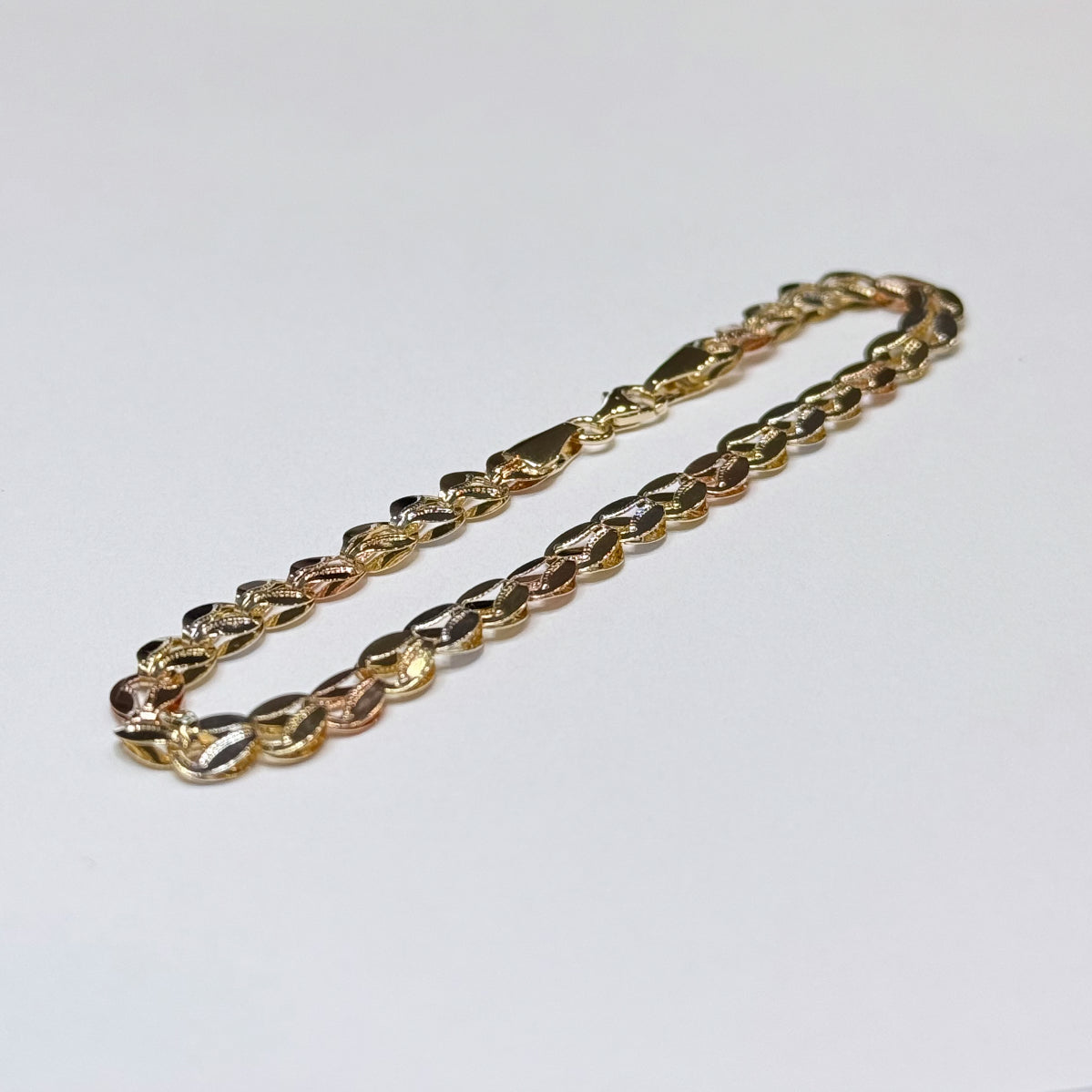 14k Tri-color Mirrored Bracelet