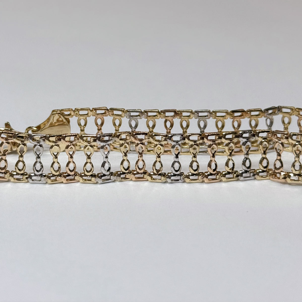 14k Tri-color Figure 8 Link Bracelet