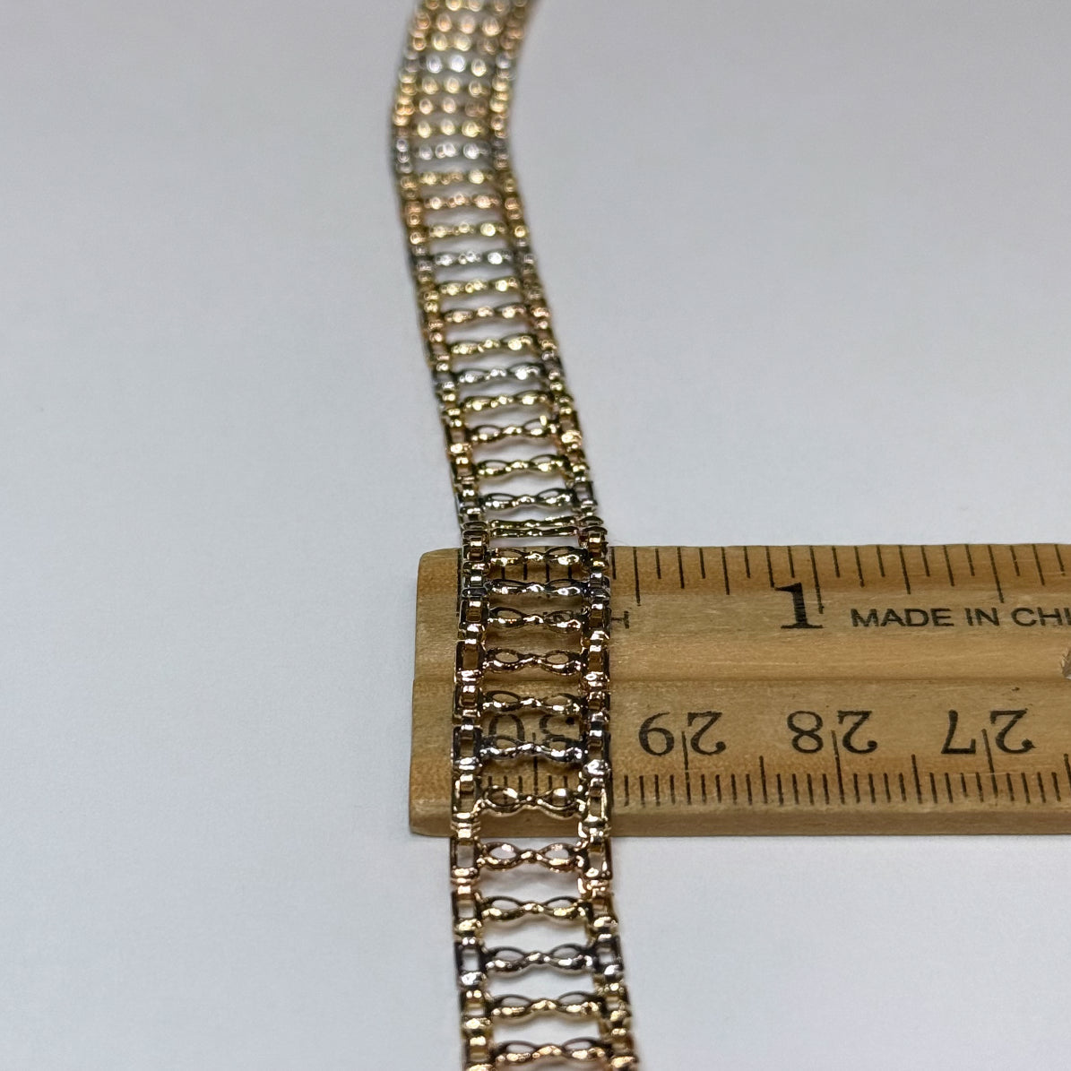 14k Tri-color Figure 8 Link Bracelet