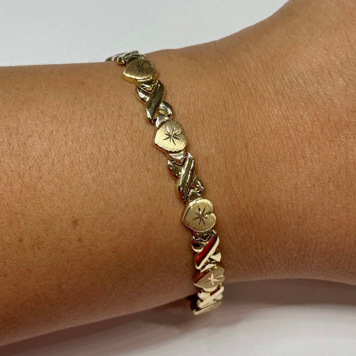 14k Hearts XOXO Bracelet