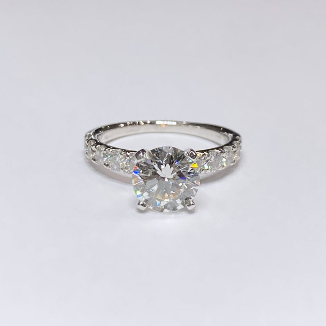 2.08ct Round Brilliant Diamond Platinum Ring