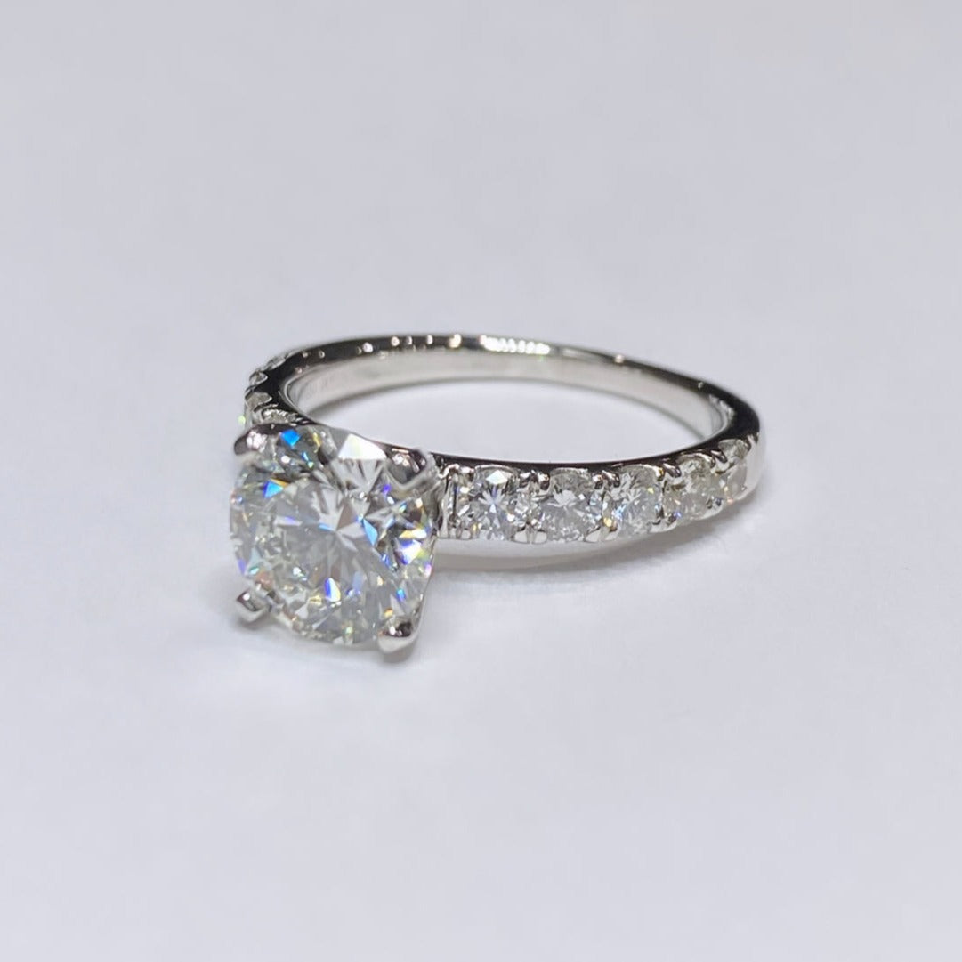 2.08ct Round Brilliant Diamond Platinum Ring