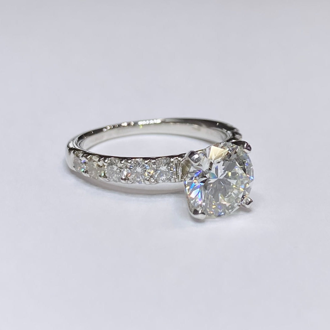 2.08ct Round Brilliant Diamond Platinum Ring
