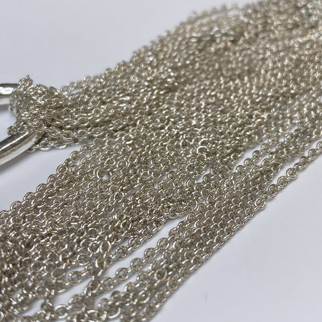 T & Co. 925 Open Heart Mesh Necklace 15.75"