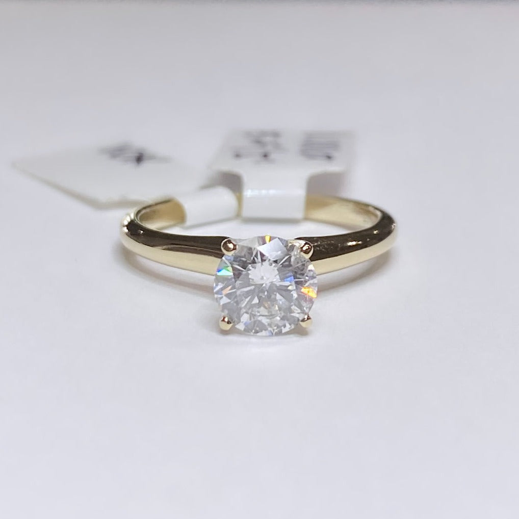 1.00ct Round Cut Diamond Solitaire 18k IGI