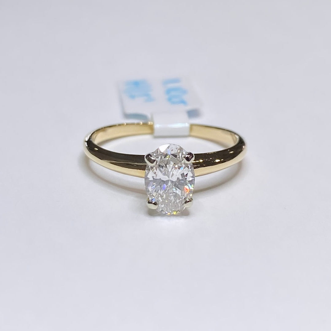 1.10ct Oval Diamond Solitaire Ring 14k