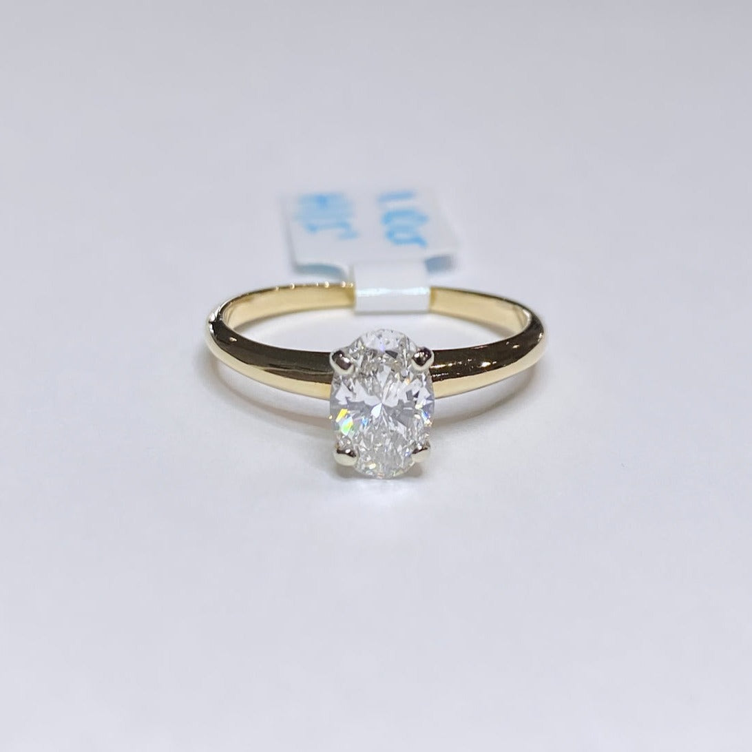 1.10ct Oval Diamond Solitaire Ring 14k