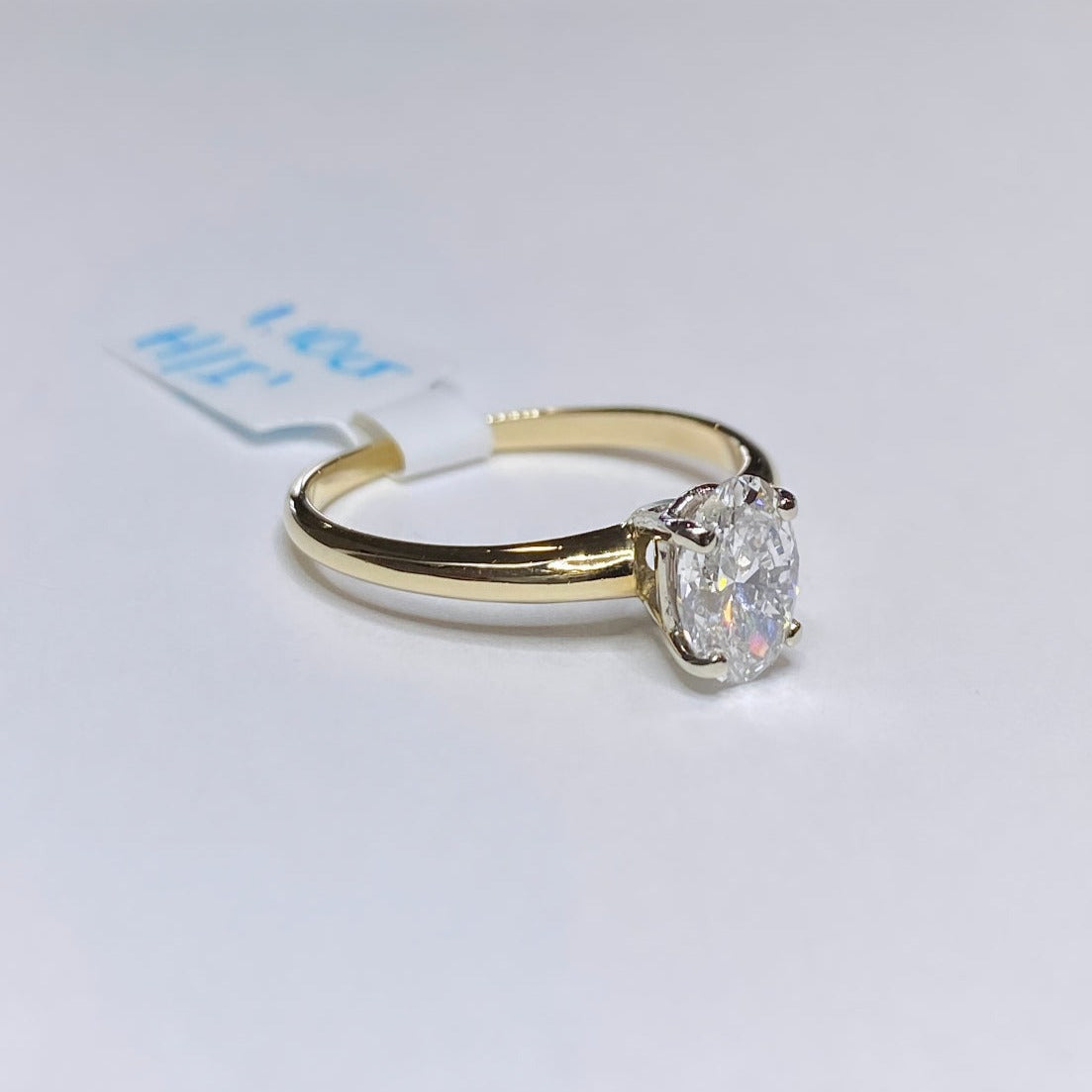 1.10ct Oval Diamond Solitaire Ring 14k