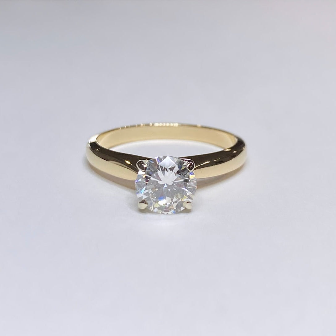 1ct Round Brilliant Diamond Solitaire 14k