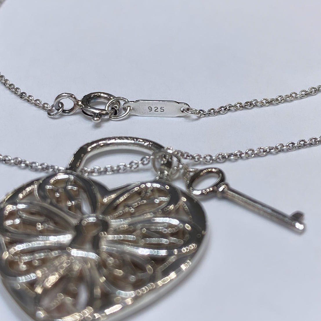 T & Co. 925 Heart & Key Necklace