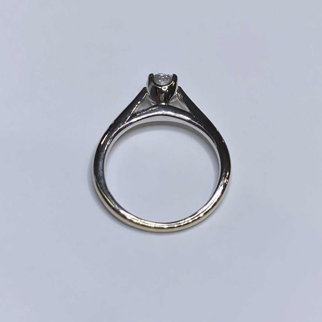 1/2ct Round Solitaire Cathedral Ring 14k