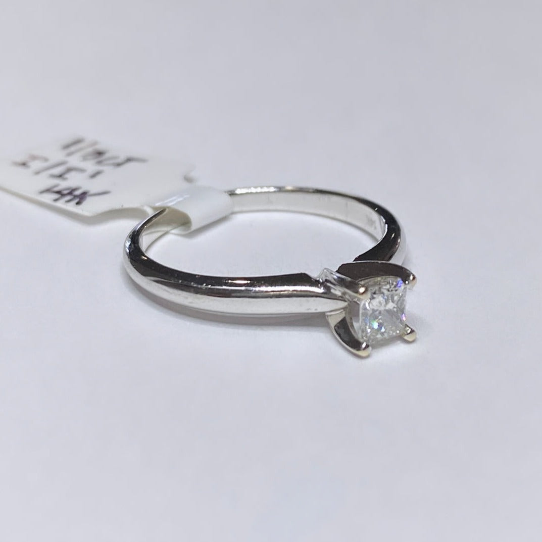 1/3ct Princess Cut Classic Solitaire Ring 14k