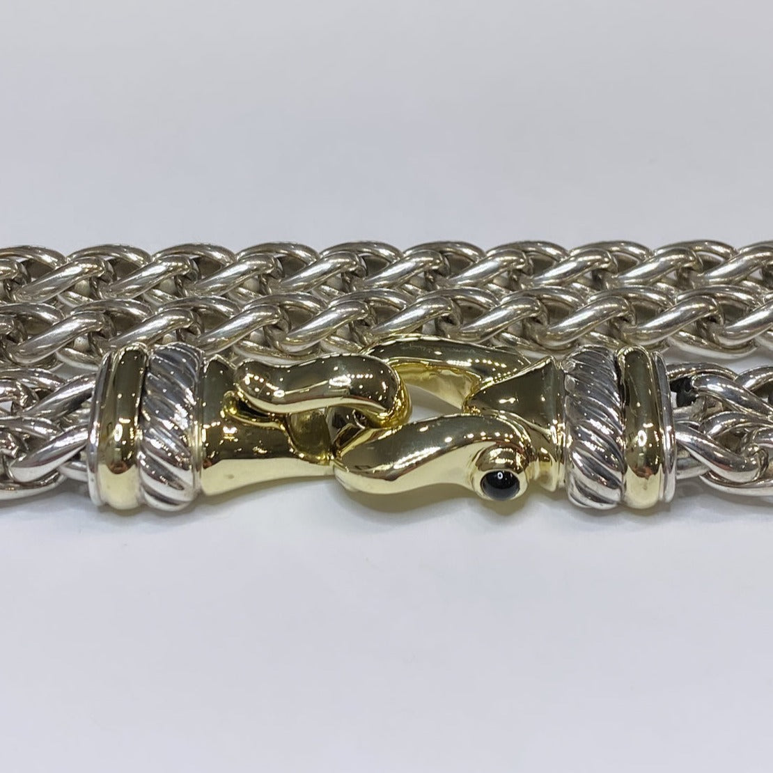 David Yurman 925 & 14k Vintage Buckle Necklace