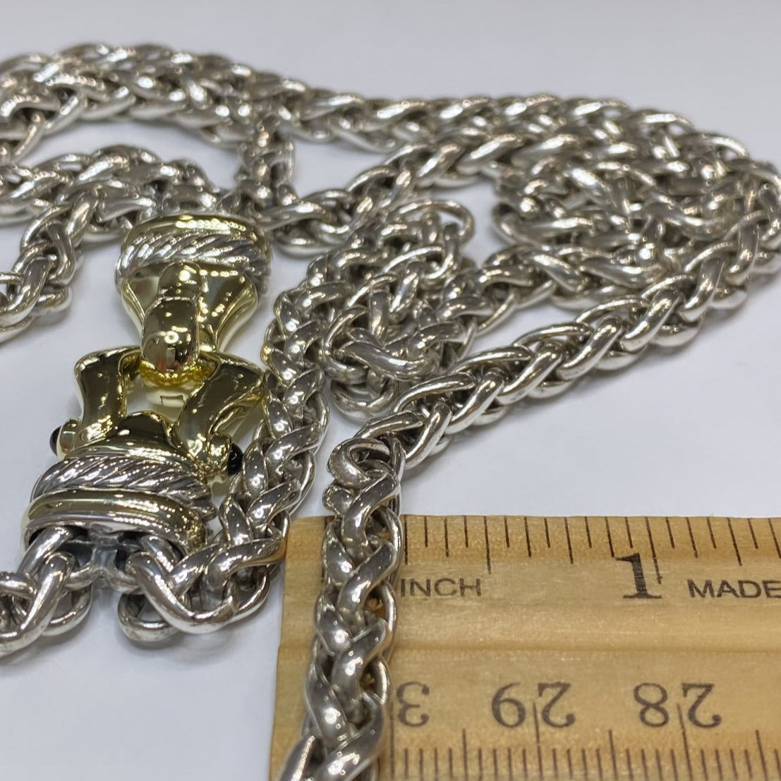 David Yurman 925 & 14k Vintage Buckle Necklace