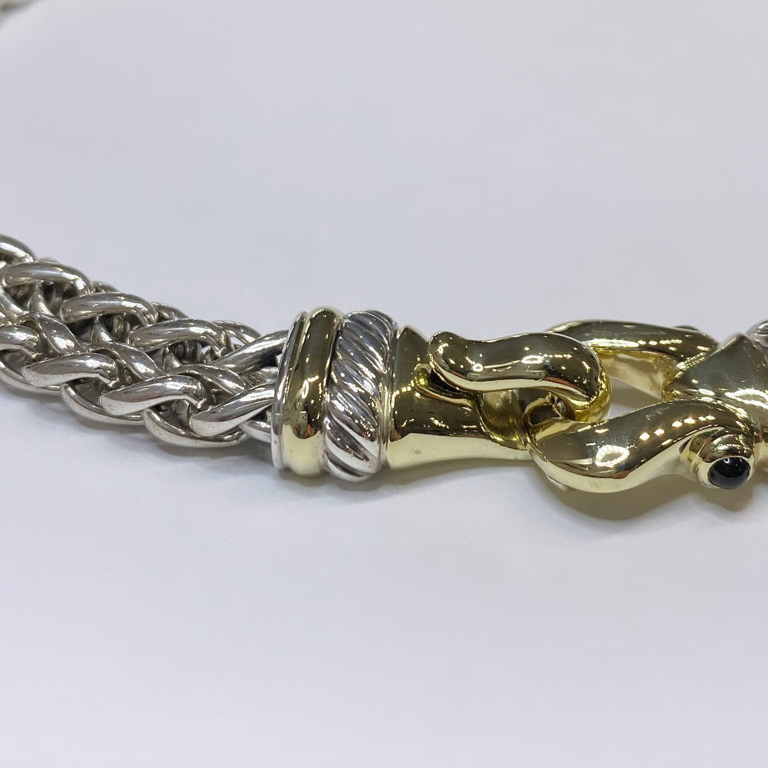 David Yurman 925 & 14k Vintage Buckle Necklace
