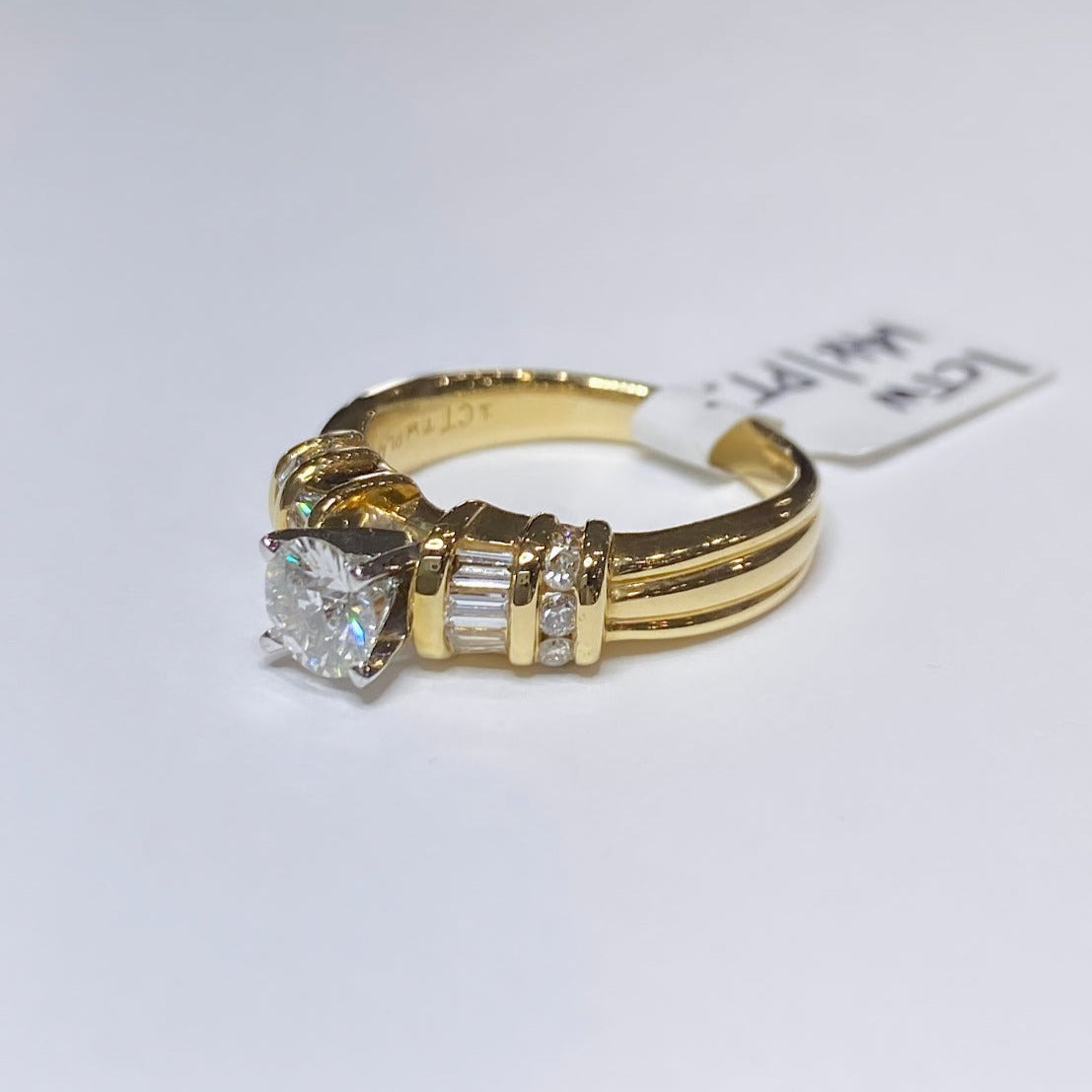 Round & Baguette Diamond Engagement Ring