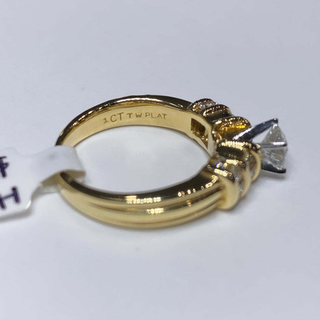 Round & Baguette Diamond Engagement Ring