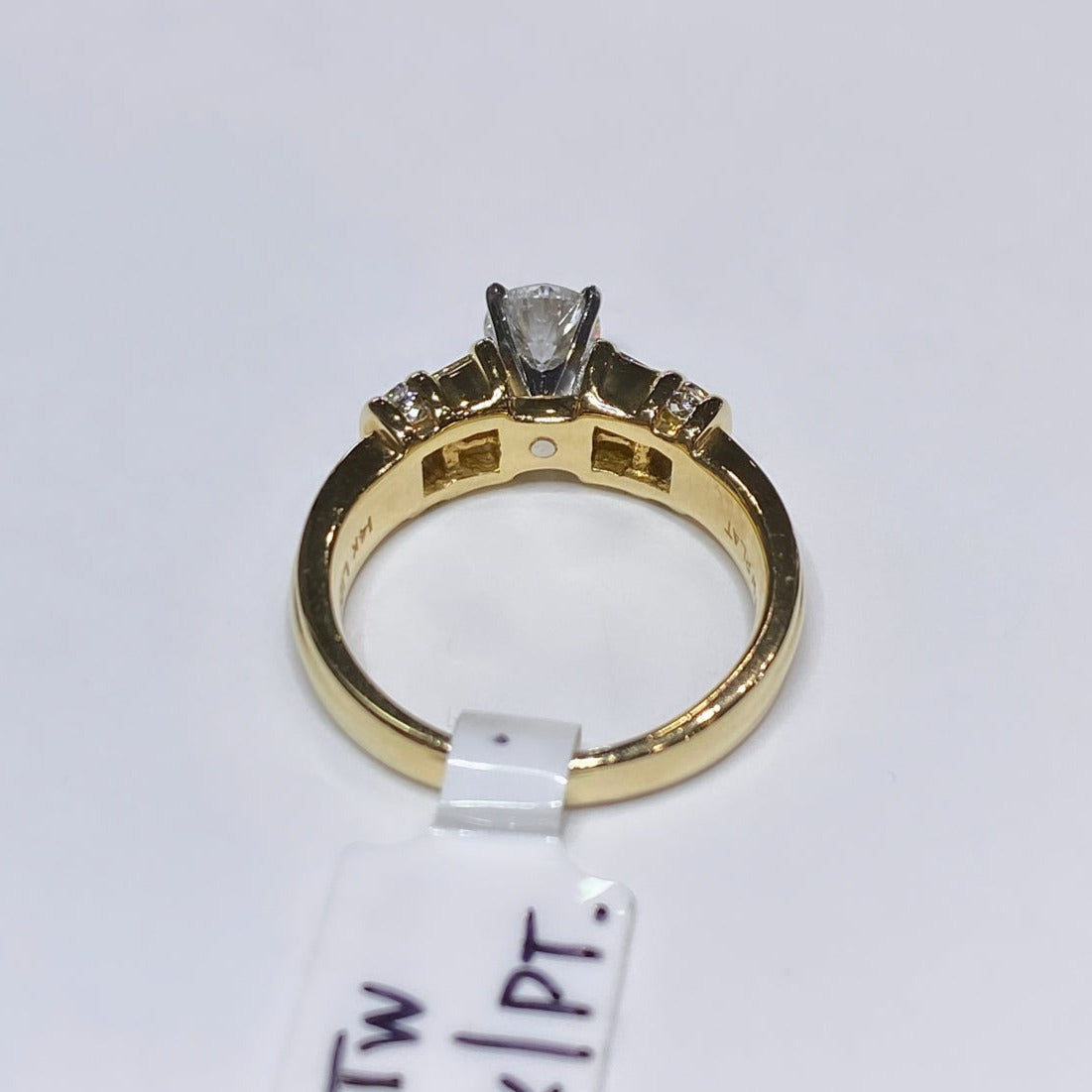 Round & Baguette Diamond Engagement Ring