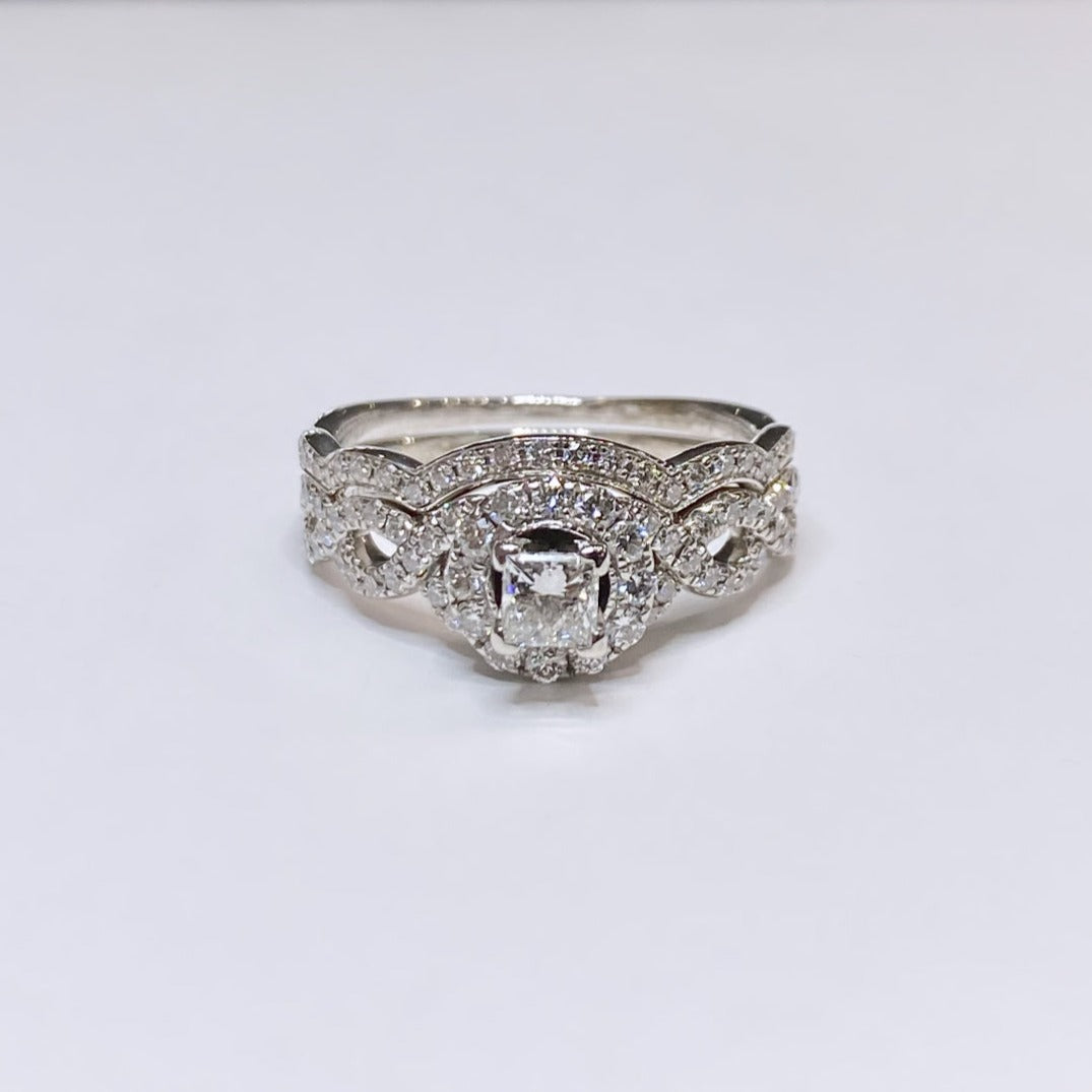 1/2ctw Double Row Bezel-Set Ring