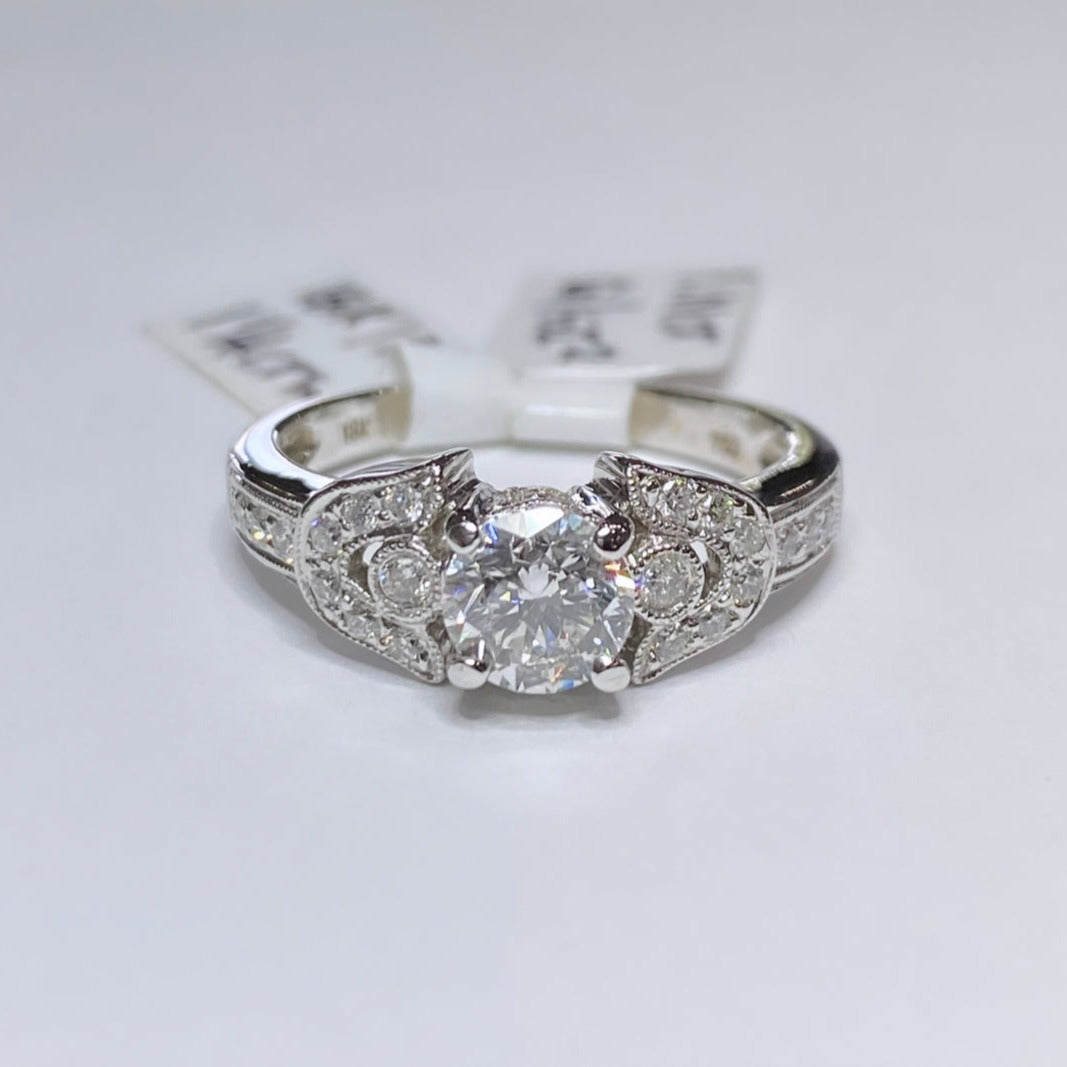 1ct Round Tulip Engagement Ring
