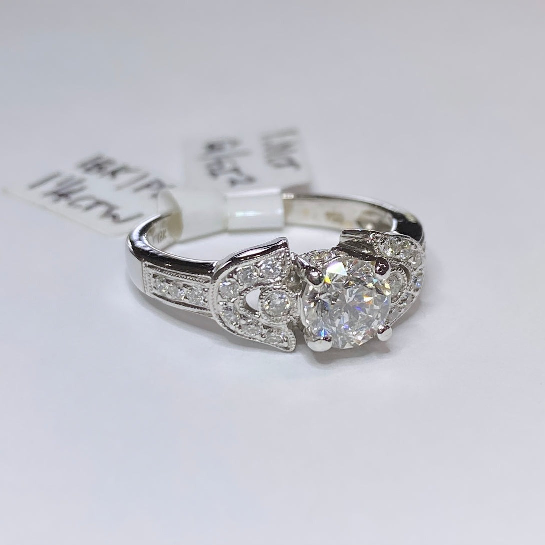 1ct Round Tulip Engagement Ring