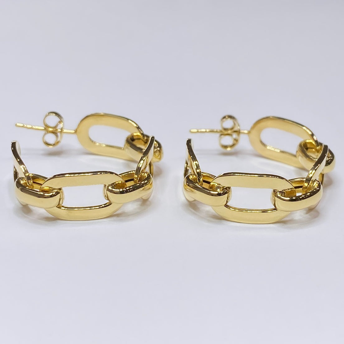 14k Open Link Hoop Earrings