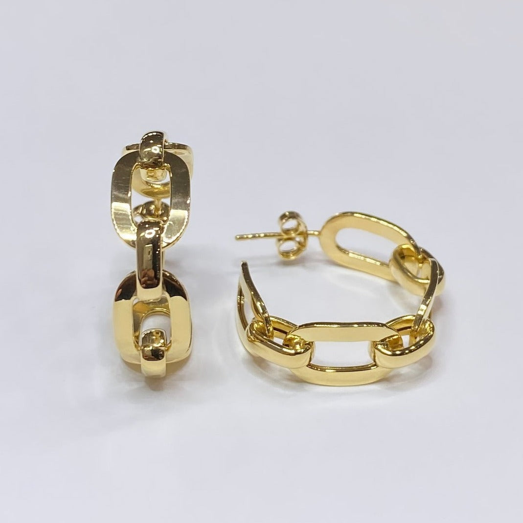 14k Open Link Hoop Earrings
