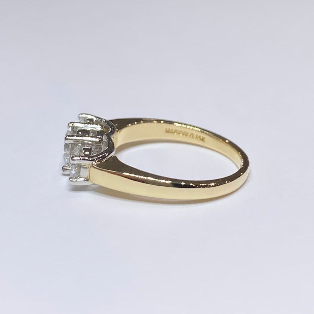14k Round Three Stone Ring 1.60tcw