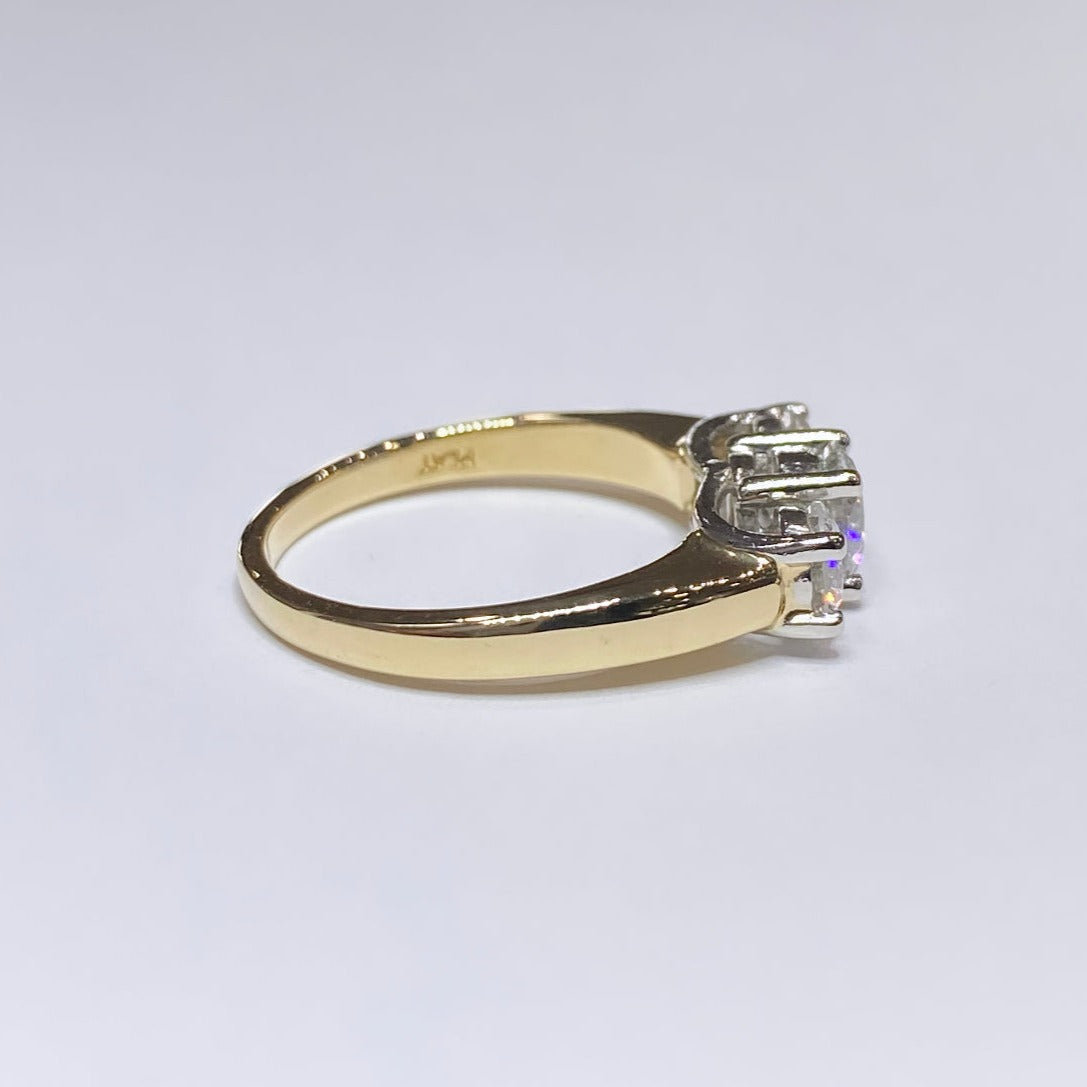 14k Round Three Stone Ring 1.60tcw