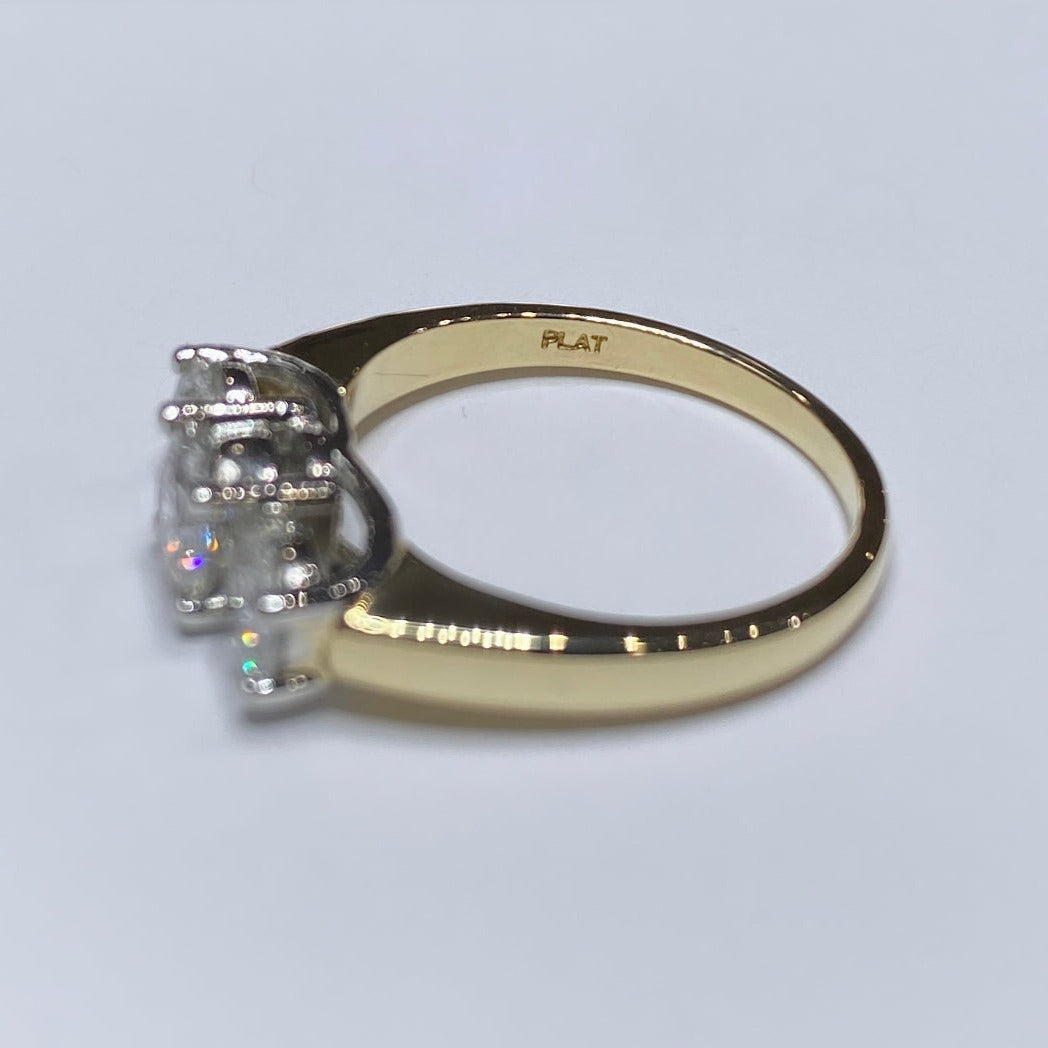 14k Round Three Stone Ring 1.60tcw