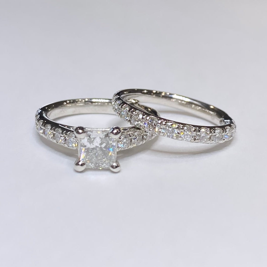 14k Princess Cut Bridal Set